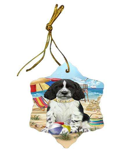 Pet Friendly Beach Springer Spaniel Dog Star Porcelain Ornament SPOR54187