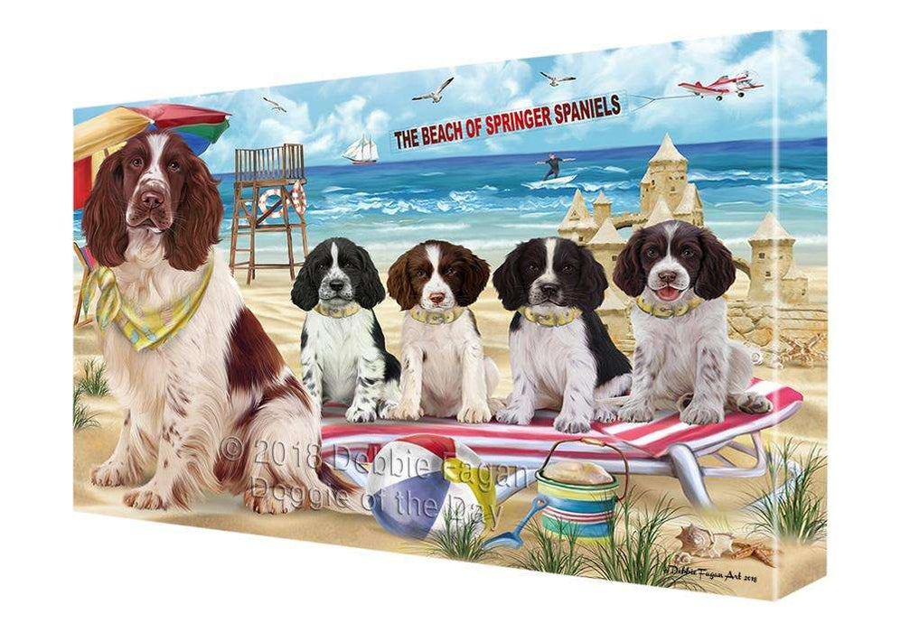 Pet Friendly Beach Springer Spaniels Dog Canvas Print Wall Art Décor CVS105569