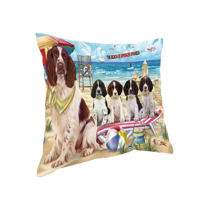 Pet Friendly Beach Springer Spaniels Dog Pillow PIL73388