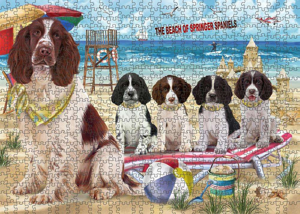 Pet Friendly Beach Springer Spaniels Dog Puzzle with Photo Tin PUZL83920