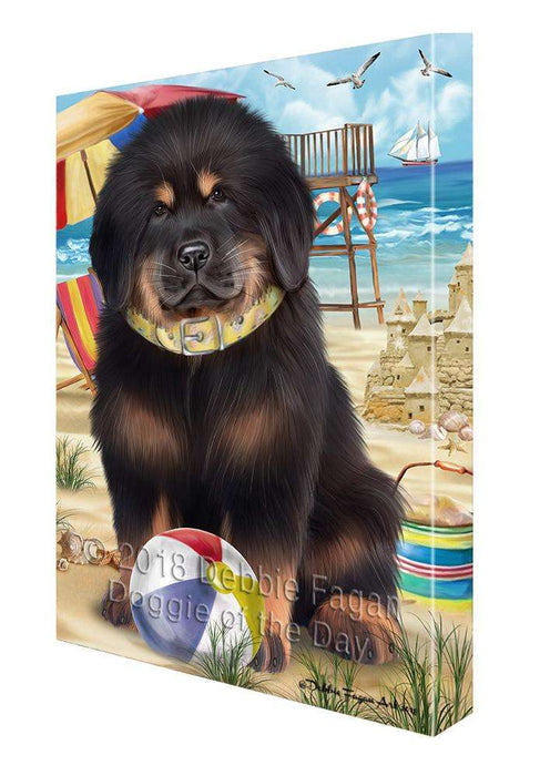 Pet Friendly Beach Tibetan Mastiff Dog Canvas Print Wall Art Décor CVS105641