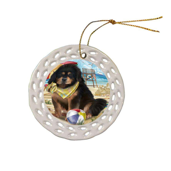 Pet Friendly Beach Tibetan Mastiff Dog Ceramic Doily Ornament DPOR54198