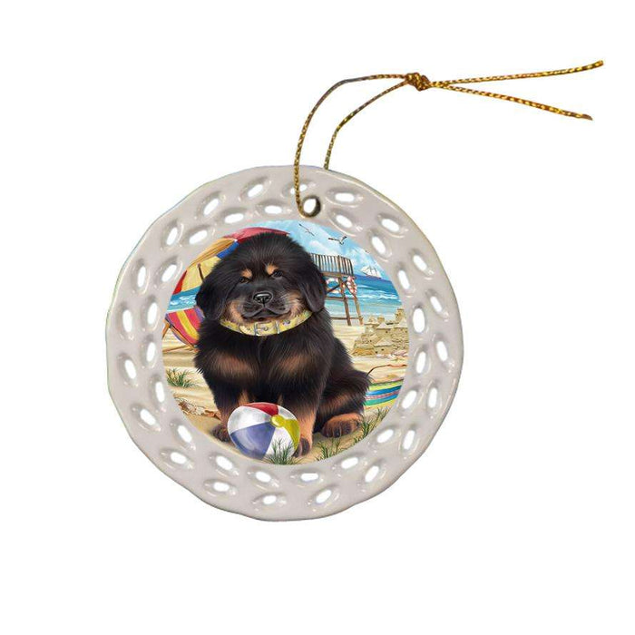 Pet Friendly Beach Tibetan Mastiff Dog Ceramic Doily Ornament DPOR54199