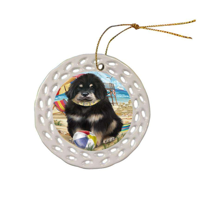Pet Friendly Beach Tibetan Mastiff Dog Ceramic Doily Ornament DPOR54201