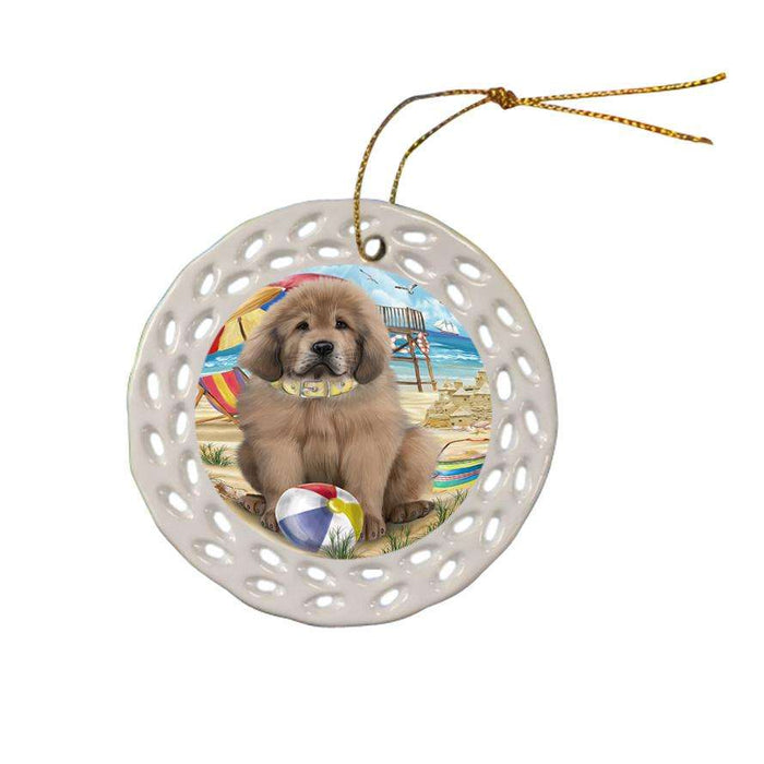 Pet Friendly Beach Tibetan Mastiff Dog Ceramic Doily Ornament DPOR54202