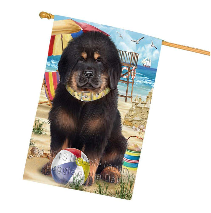 Pet Friendly Beach Tibetan Mastiff Dog House Flag FLG54397