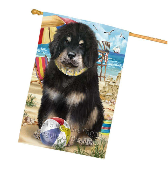Pet Friendly Beach Tibetan Mastiff Dog House Flag FLG54399
