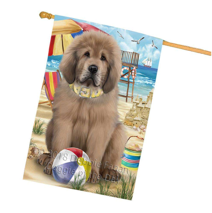 Pet Friendly Beach Tibetan Mastiff Dog House Flag FLG54400
