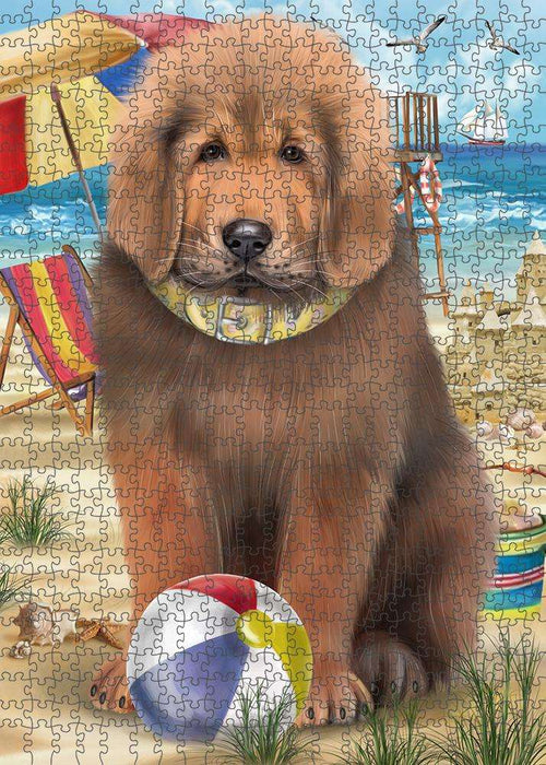Pet Friendly Beach Tibetan Mastiff Dog Puzzle with Photo Tin PUZL83956