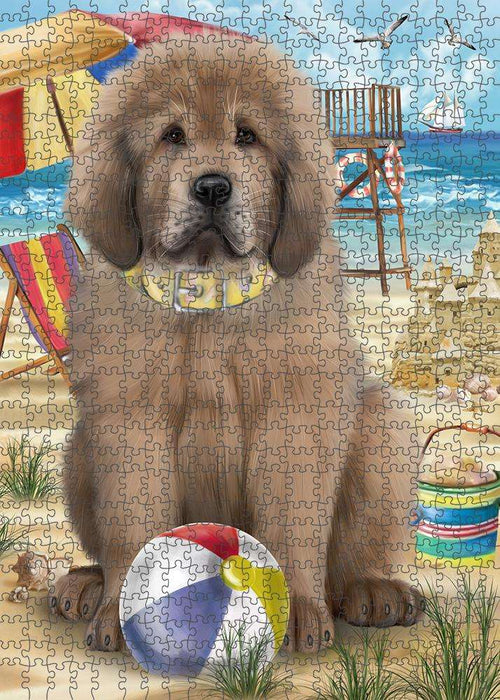 Pet Friendly Beach Tibetan Mastiff Dog Puzzle with Photo Tin PUZL83964