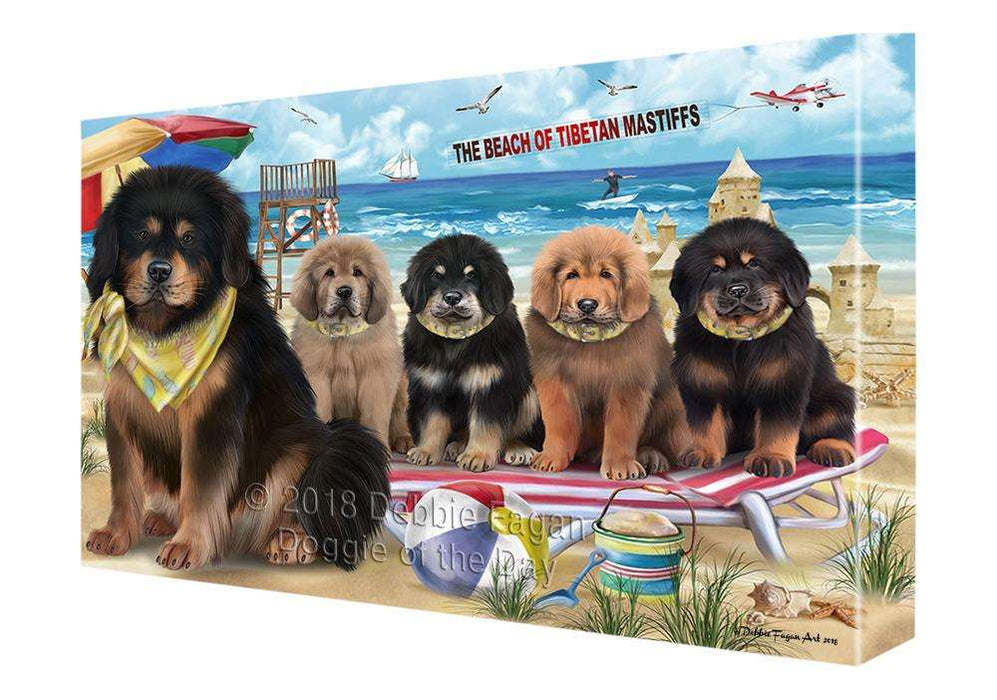 Pet Friendly Beach Tibetan Mastiffs Dog Canvas Print Wall Art Décor CVS105623