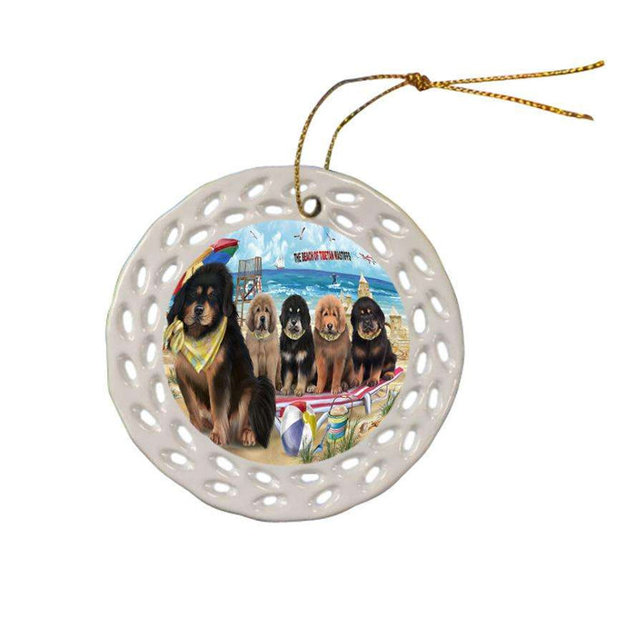Pet Friendly Beach Tibetan Mastiffs Dog Ceramic Doily Ornament DPOR54197