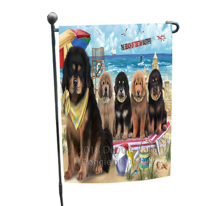 Pet Friendly Beach Tibetan Mastiffs Dog Garden Flag GFLG54259