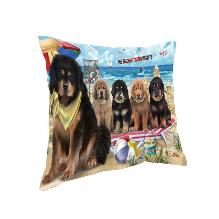 Pet Friendly Beach Tibetan Mastiffs Dog Pillow PIL73412