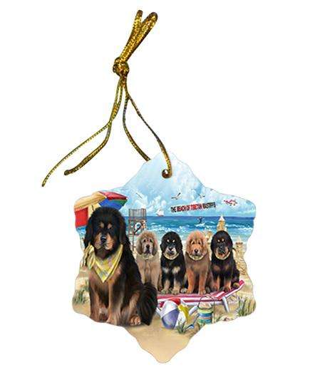 Pet Friendly Beach Tibetan Mastiffs Dog Star Porcelain Ornament SPOR54188