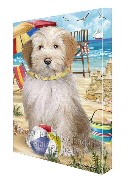 Pet Friendly Beach Tibetan Terrier Dog Canvas Wall Art CVS53391