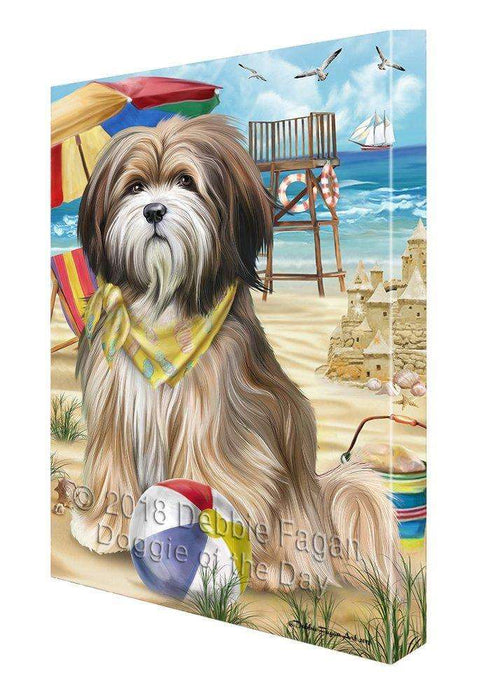 Pet Friendly Beach Tibetan Terrier Dog Canvas Wall Art CVS53427