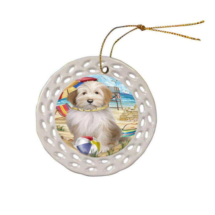 Pet Friendly Beach Tibetan Terrier Dog Ceramic Doily Ornament DPOR48702