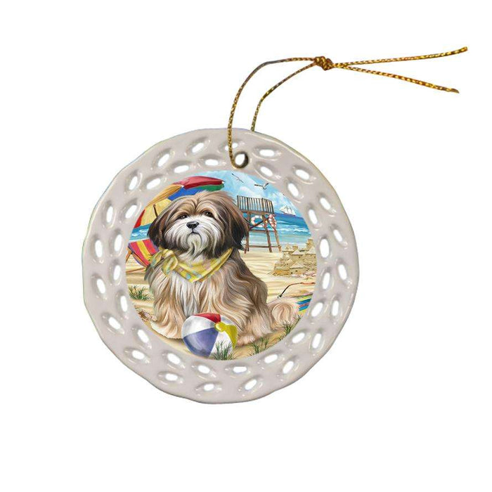 Pet Friendly Beach Tibetan Terrier Dog Ceramic Doily Ornament DPOR48706