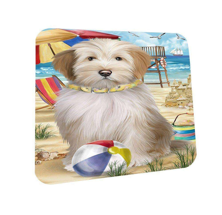 Pet Friendly Beach Tibetan Terrier Dog Coasters Set of 4 CST48661