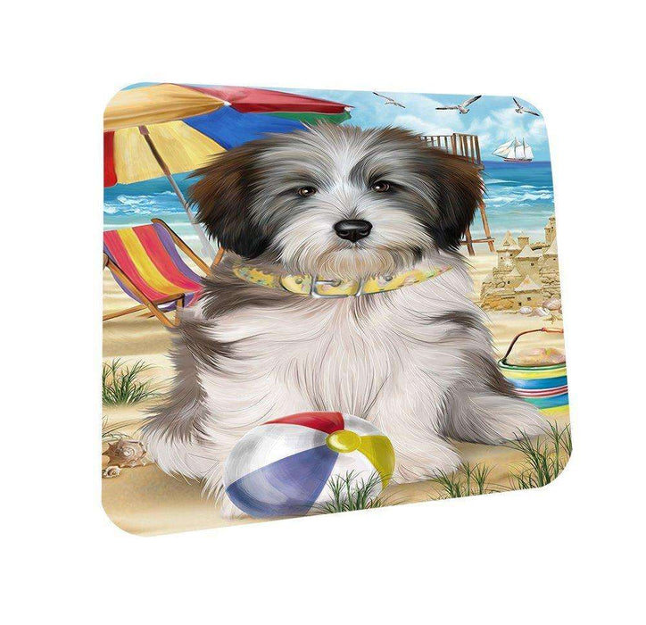 Pet Friendly Beach Tibetan Terrier Dog Coasters Set of 4 CST48662