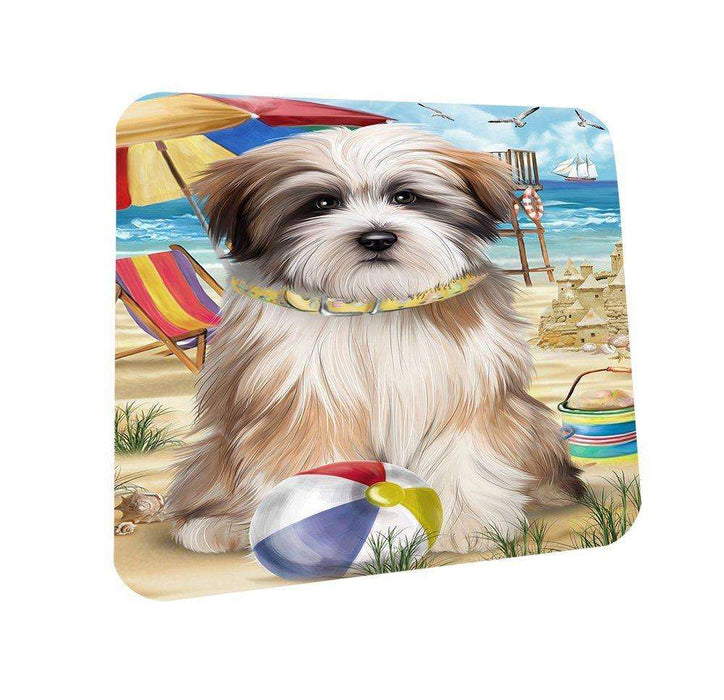 Pet Friendly Beach Tibetan Terrier Dog Coasters Set of 4 CST48663