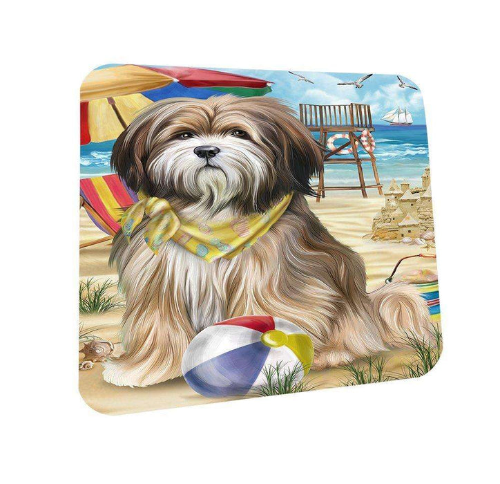 Pet Friendly Beach Tibetan Terrier Dog Coasters Set of 4 CST48665