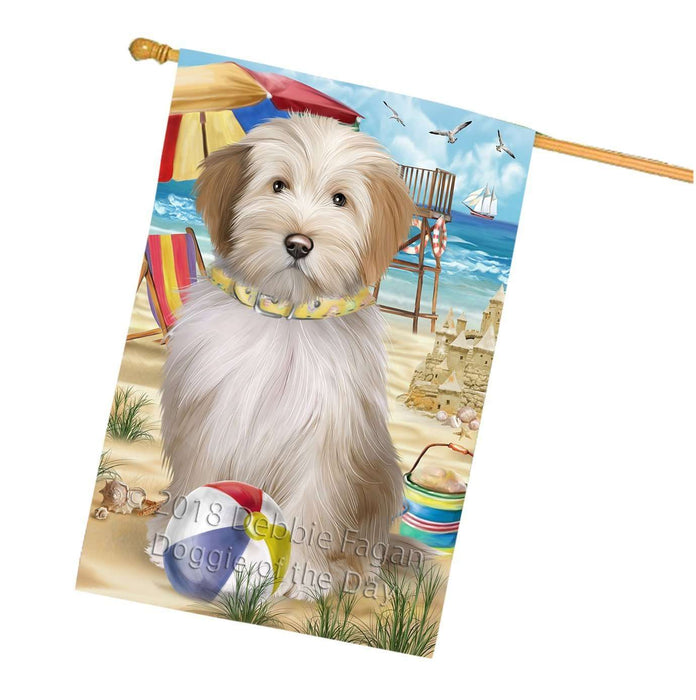 Pet Friendly Beach Tibetan Terrier Dog House Flag FLG48667