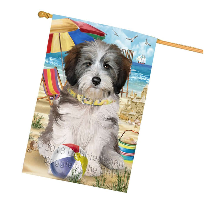 Pet Friendly Beach Tibetan Terrier Dog House Flag FLG48668