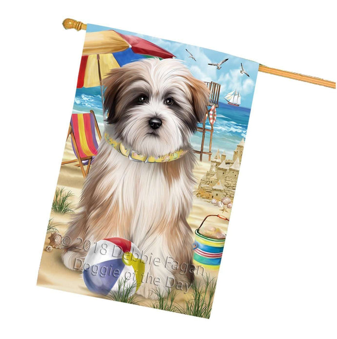 Pet Friendly Beach Tibetan Terrier Dog House Flag FLG48669