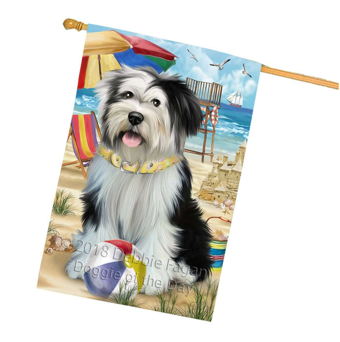 Pet Friendly Beach Tibetan Terrier Dog House Flag FLG48670