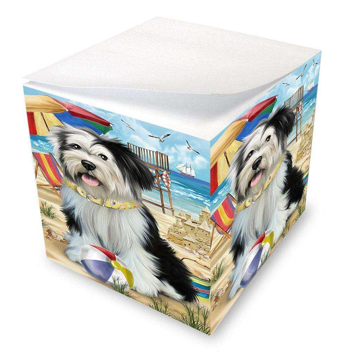 Pet Friendly Beach Tibetan Terrier Dog Note Cube NOC48705