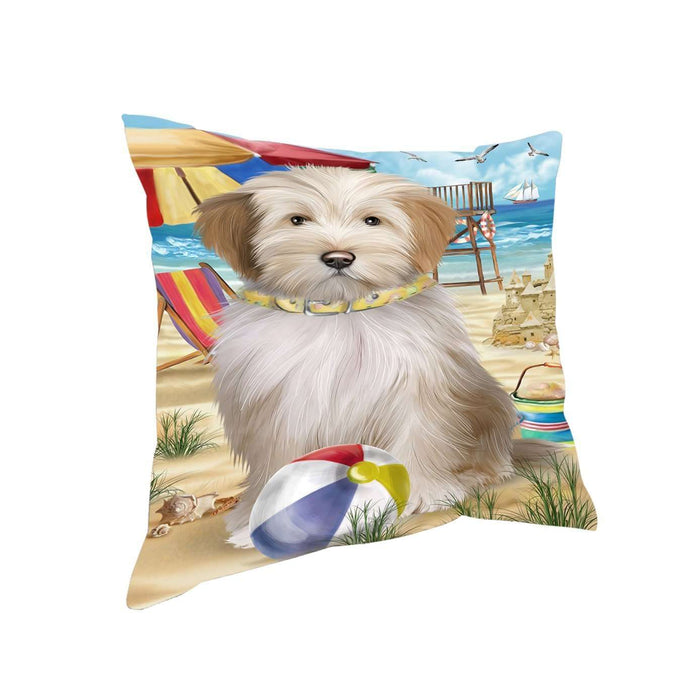 Pet Friendly Beach Tibetan Terrier Dog Pillow PIL50664