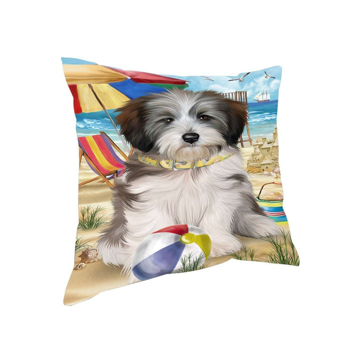 Pet Friendly Beach Tibetan Terrier Dog Pillow PIL50668