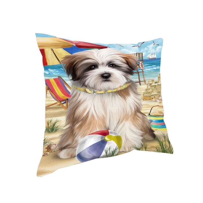 Pet Friendly Beach Tibetan Terrier Dog Pillow PIL50672