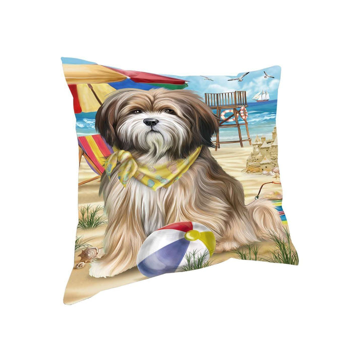 Pet Friendly Beach Tibetan Terrier Dog Pillow PIL50680
