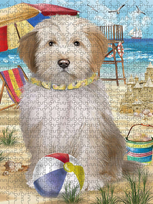 Pet Friendly Beach Tibetan Terrier Dog Puzzle with Photo Tin PUZL49812