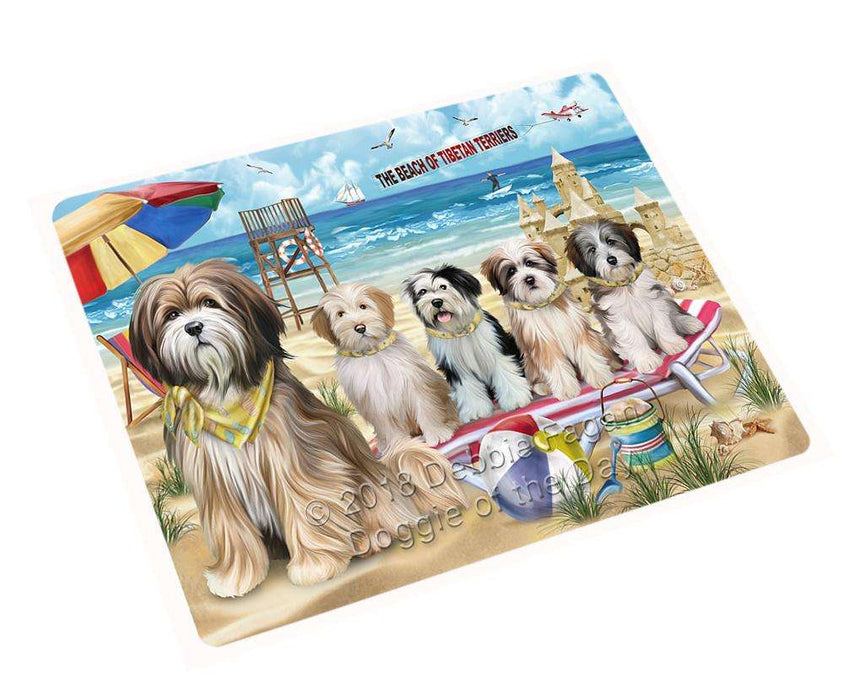 Pet Friendly Beach Tibetan Terriers Dog Magnet Mini (3.5" x 2") MAG49797