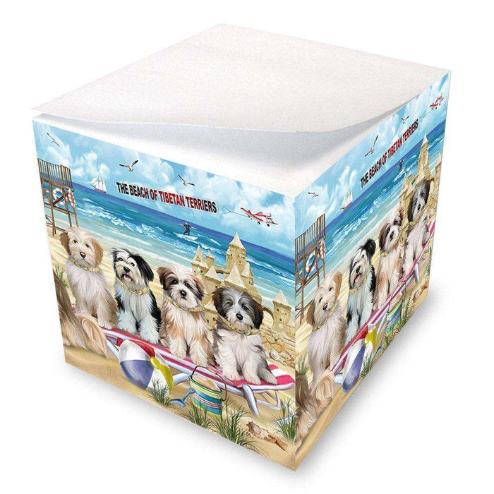 Pet Friendly Beach Tibetan Terriers Dog Note Cube NOC48701