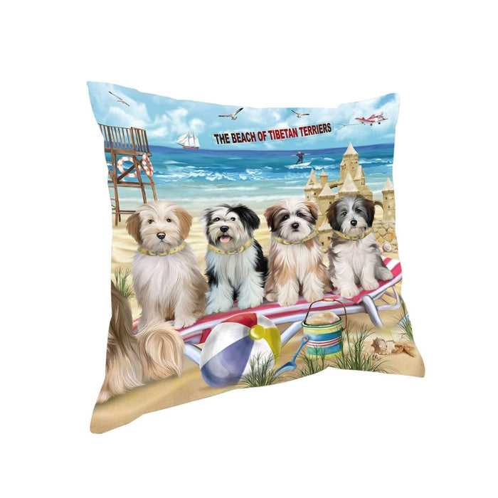 Pet Friendly Beach Tibetan Terriers Dog Pillow PIL50660