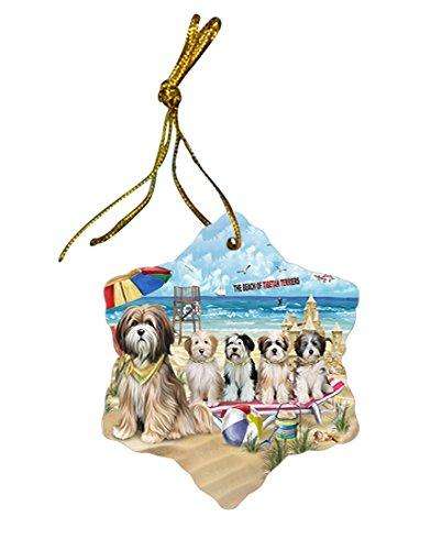 Pet Friendly Beach Tibetan Terriers Dog Star Porcelain Ornament SPOR48693