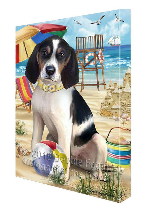 Pet Friendly Beach Treeing Walker Coonhound Dog Canvas Wall Art CVS66661