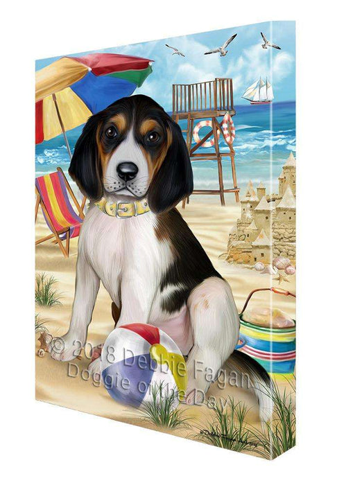 Pet Friendly Beach Treeing Walker Coonhound Dog Canvas Wall Art CVS66679