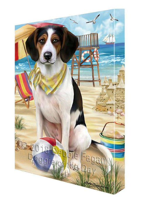 Pet Friendly Beach Treeing Walker Coonhound Dog Canvas Wall Art CVS66697