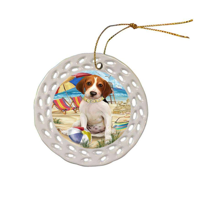 Pet Friendly Beach Treeing Walker Coonhound Dog Ceramic Doily Ornament DPOR50102