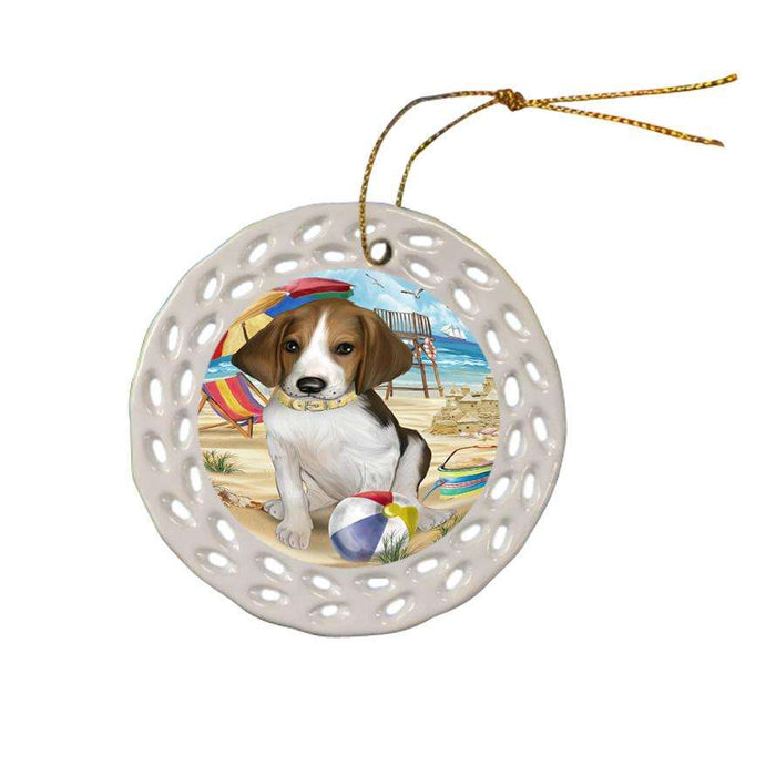 Pet Friendly Beach Treeing Walker Coonhound Dog Ceramic Doily Ornament DPOR50104