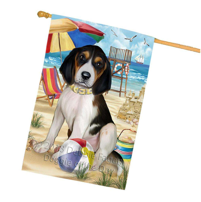 Pet Friendly Beach Treeing Walker Coonhound Dog House Flag FLG50068
