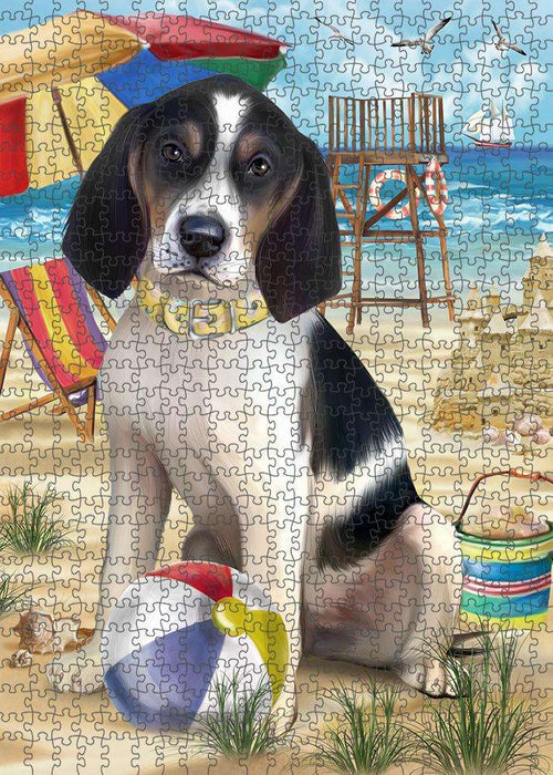 Pet Friendly Beach Treeing Walker Coonhound Dog Puzzle with Photo Tin PUZL54009