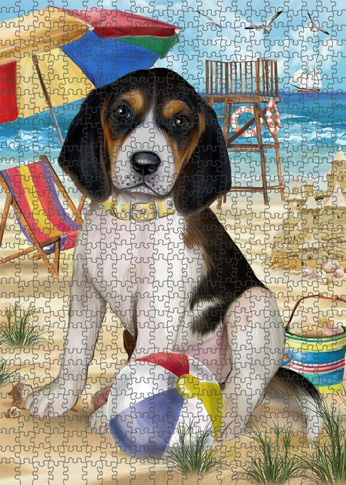 Pet Friendly Beach Treeing Walker Coonhound Dog Puzzle with Photo Tin PUZL54015