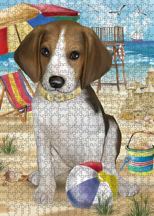 Pet Friendly Beach Treeing Walker Coonhound Dog Puzzle with Photo Tin PUZL54018